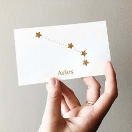 Moderne Zodiac Sign Gold Aries | Elementfeuer Visitenkarte