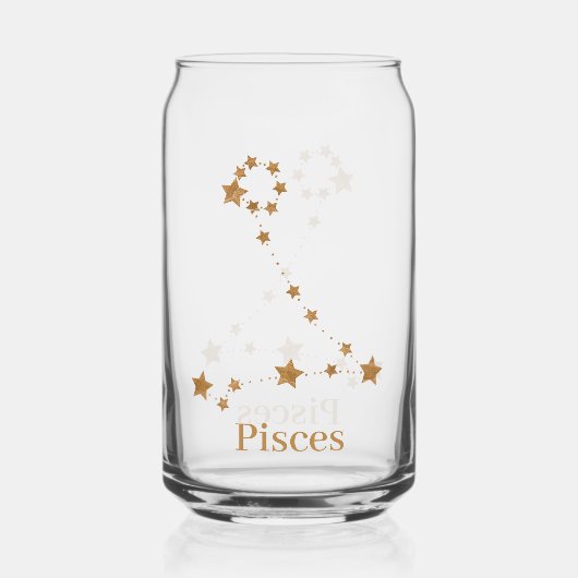 Moderne Zodiac Sign Gold Pises | Element Wasser Dosenglas (Rückseite)