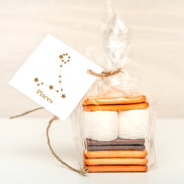 Moderne Zodiac Sign Gold Pises | Element Wasser Geschenkanhänger