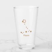 Moderne Zodiac Sign Gold Pises | Element Wasser Glas (Vorderseite)