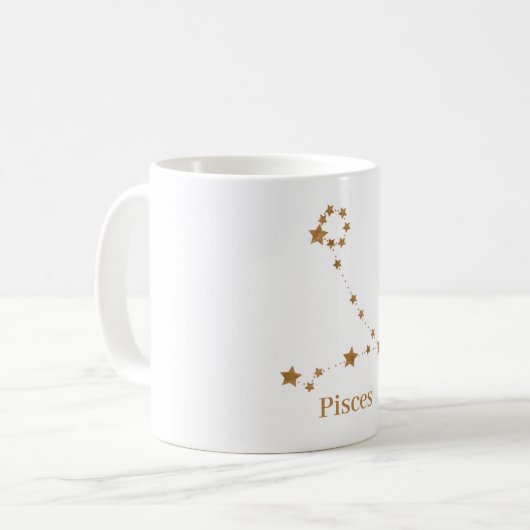 Moderne Zodiac Sign Gold Pises | Element Wasser Kaffeetasse (Vorderseite Links)