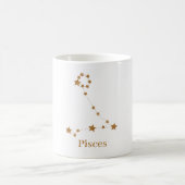 Moderne Zodiac Sign Gold Pises | Element Wasser Kaffeetasse (Mittel)