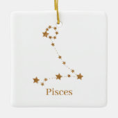 Moderne Zodiac Sign Gold Pises | Element Wasser Keramikornament (Vorderseite)