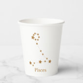 Moderne Zodiac Sign Gold Pises | Element Wasser Pappbecher (Vorderseite)