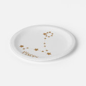 Moderne Zodiac Sign Gold Pises | Element Wasser Pappteller (Schrägansicht)