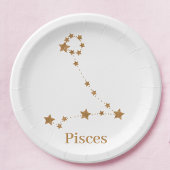 Moderne Zodiac Sign Gold Pises | Element Wasser Pappteller