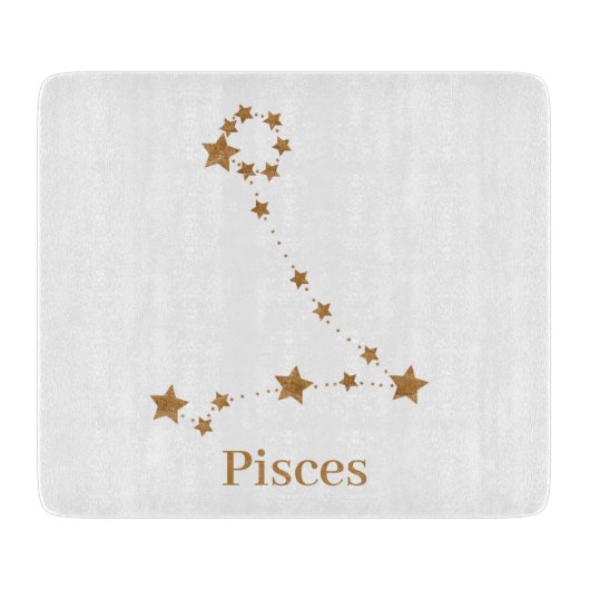 Moderne Zodiac Sign Gold Pises | Element Wasser Schneidebrett (Vorderseite)