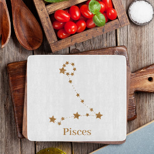 Moderne Zodiac Sign Gold Pises   Element Wasser Schneidebrett