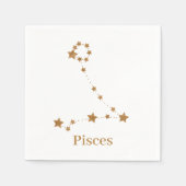 Moderne Zodiac Sign Gold Pises | Element Wasser Serviette (Vorderseite)