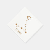 Moderne Zodiac Sign Gold Pises | Element Wasser Serviette (Ecke)