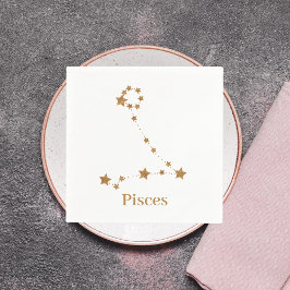 Moderne Zodiac Sign Gold Pises | Element Wasser Serviette