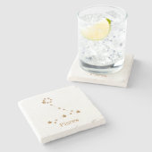 Moderne Zodiac Sign Gold Pises | Element Wasser Steinuntersetzer (Seitenansicht)