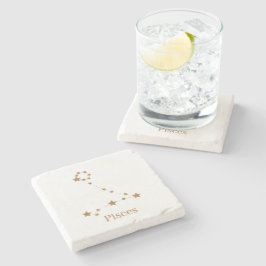 Moderne Zodiac Sign Gold Pises | Element Wasser Steinuntersetzer