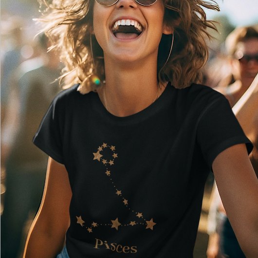 Moderne Zodiac Sign Gold Pises | Element Wasser T-Shirt