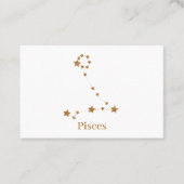 Moderne Zodiac Sign Gold Pises | Element Wasser Visitenkarte (Vorderseite)