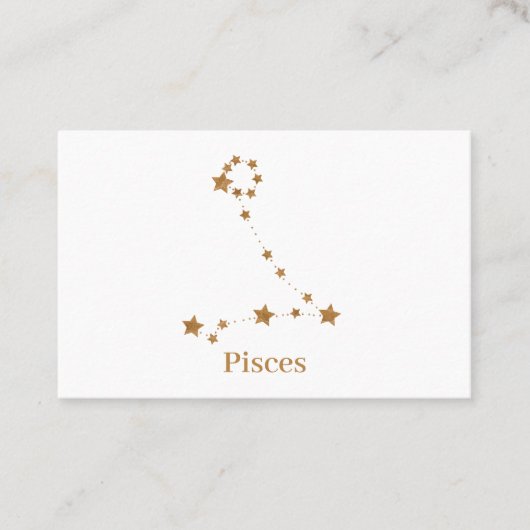 Moderne Zodiac Sign Gold Pises | Element Wasser Visitenkarte (Vorderseite)