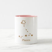 Moderne Zodiac Sign Gold Pises | Element Wasser Zweifarbige Tasse (Mittel)