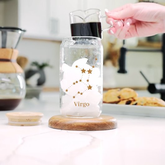 Moderne Zodiac Sign Gold Virginia | Element Erde Dosenglas