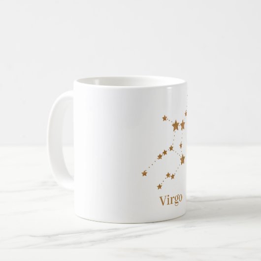 Moderne Zodiac Sign Gold Virginia | Element Erde Kaffeetasse (Vorderseite Links)