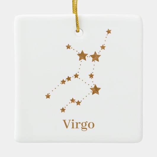 Moderne Zodiac Sign Gold Virginia | Element Erde Keramikornament (Vorderseite)