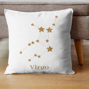 Moderne Zodiac Sign Gold Virginia Element Erde Kissen