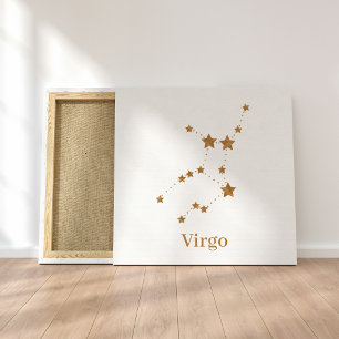Moderne Zodiac Sign Gold Virginia   Element Erde Leinwanddruck