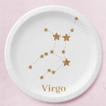 Moderne Zodiac Sign Gold Virginia | Element Erde Pappteller<br><div class="desc">Moderne Zodiac Sign Gold Virginia | Element Erde</div>