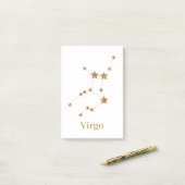 Moderne Zodiac Sign Gold Virginia | Element Erde Post-it Klebezettel (Auf Schreibtisch)