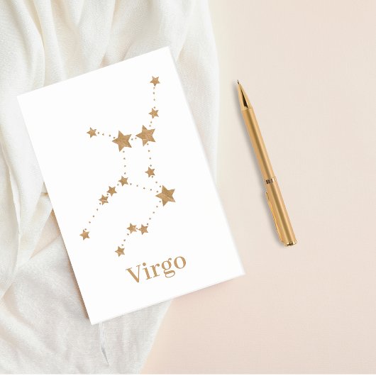 Moderne Zodiac Sign Gold Virginia | Element Erde Post-it Klebezettel