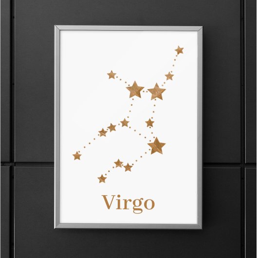 Moderne Zodiac Sign Gold Virginia | Element Erde Poster