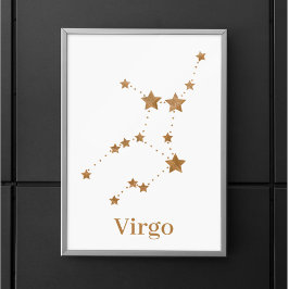 Moderne Zodiac Sign Gold Virginia | Element Erde Poster