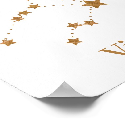 Moderne Zodiac Sign Gold Virginia | Element Erde Poster (Ecke)