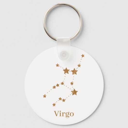 Moderne Zodiac Sign Gold Virginia | Element Erde Schlüsselanhänger (Vorderseite)