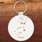 Moderne Zodiac Sign Gold Virginia | Element Erde Schlüsselanhänger (Vorderseite)