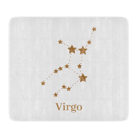 Moderne Zodiac Sign Gold Virginia | Element Erde Schneidebrett (Vorderseite)