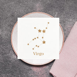 Moderne Zodiac Sign Gold Virginia | Element Erde Serviette