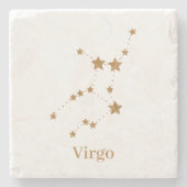 Moderne Zodiac Sign Gold Virginia | Element Erde Steinuntersetzer (Vorderseite)