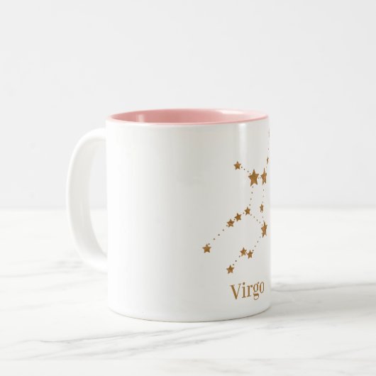 Moderne Zodiac Sign Gold Virginia | Element Erde Zweifarbige Tasse (Vorderseite Links)