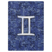 Moderne Zodiac-Sternzeichen Blaue digitale Camoufl Klemmbrett (Rückseite)