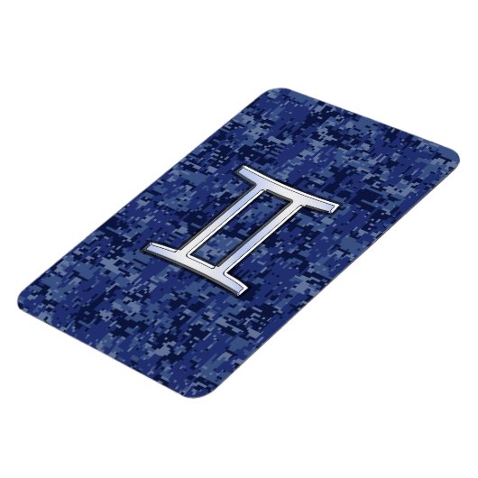 Moderne Zodiac-Sternzeichen Blaue digitale Camoufl Magnet (Linke Seite)