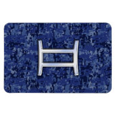 Moderne Zodiac-Sternzeichen Blaue digitale Camoufl Magnet (Horizontal)