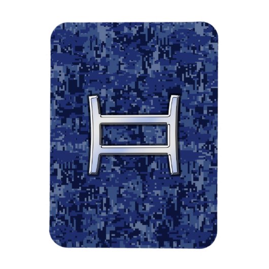 Moderne Zodiac-Sternzeichen Blaue digitale Camoufl Magnet (Vertikal)
