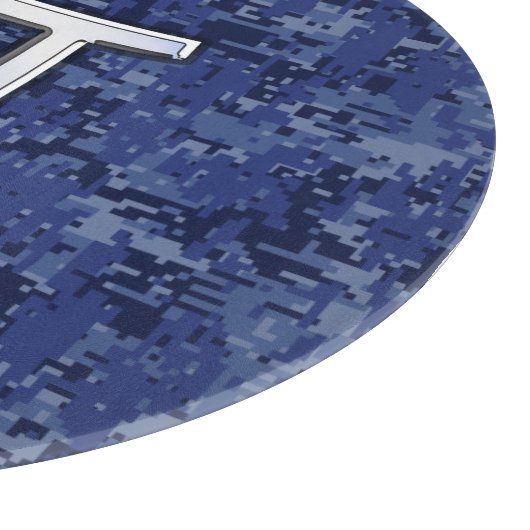 Moderne Zodiac-Sternzeichen Blaue digitale Camoufl Schneidebrett (Ecke)