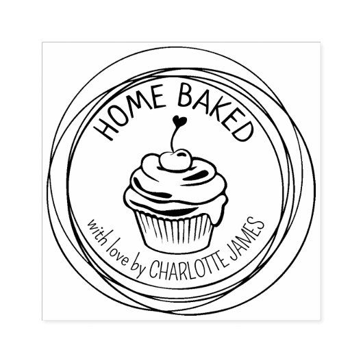 Moderne Zuhause Baked Cupcakes Gummistempel (Prägung)