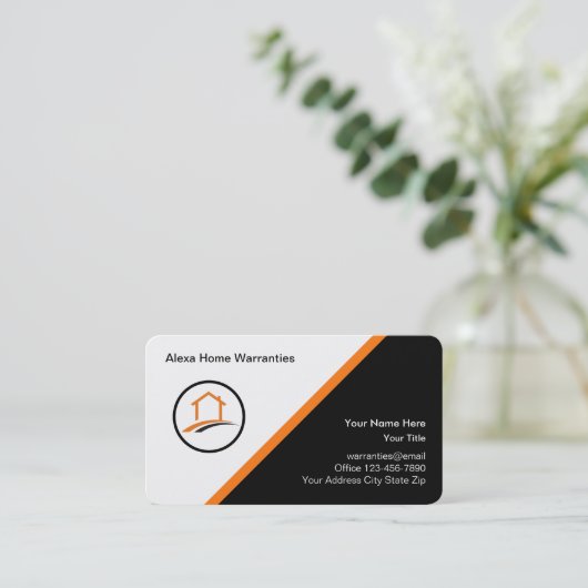 Moderne Zuhause-Garantieleistungen Visitenkarte (Stehend Vorderseite)
