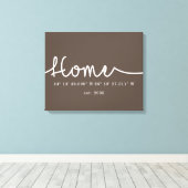 Moderne Zuhause GPS-Koordinaten Leinwanddruck (Insitu (Holzboden))