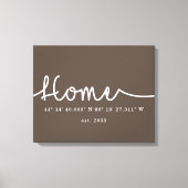 Moderne Zuhause GPS-Koordinaten Leinwanddruck (Vorderseite)