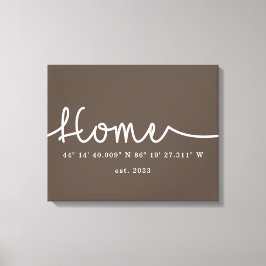 Moderne Zuhause GPS-Koordinaten Leinwanddruck