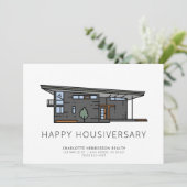 Moderne Zuhause Happy House Anniversary Client Car Karte (Stehend Vorderseite)