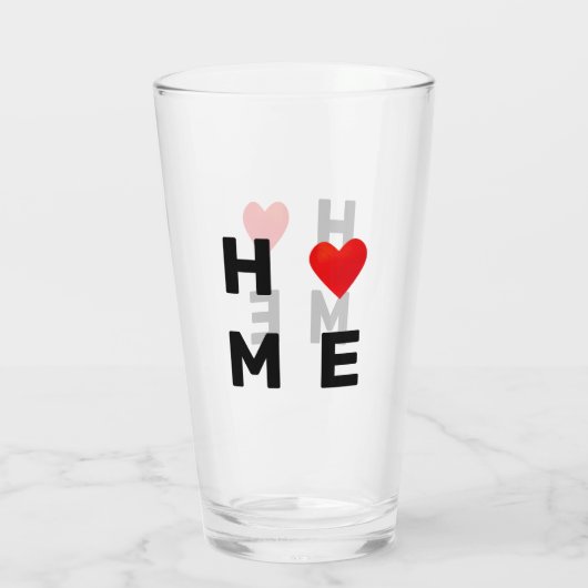 Moderne Zuhause & Herz Glas (Rückseite)